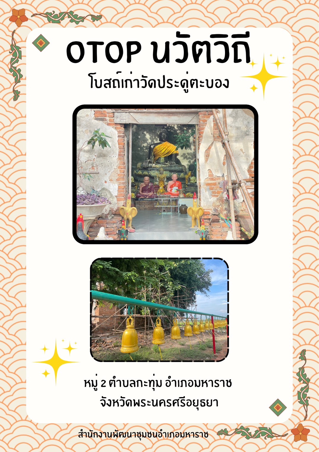 💐สพอ.มหาราช💐 🌟ขอเชิญท่องเที่ยว ชุมชนท่องเที่ยว OTOP นวัตวิถี โบสถ์เก่าวัดประดู่ตะบอง🌟